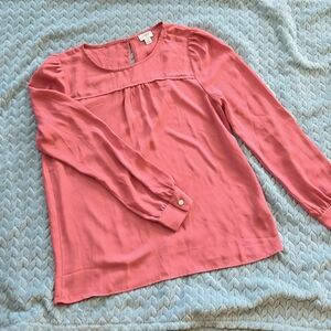 *Last Chance* J. Crew - Rose Pink Blouse with Keyhole Back